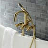 Aqua Vintage AE8407DX Deck Mount Clawfoot Tub Faucet, Brushed Brass AE8407DX